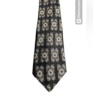 ROBERT TALBOTT Best of Class Men's Necktie Black/Navy/Gray Print Silk